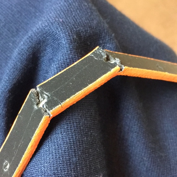 Mandee Navy Mini Dress with Orange Belt - Picture 8 of 9